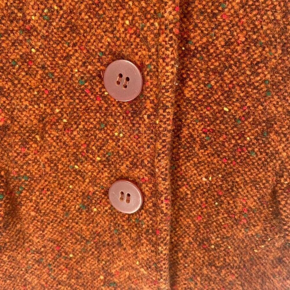 St. Johns Way Tweed Blazer Jacket Womens‎ VTG 12/Modern 6 Rust Orange Wool Blend - Picture 8 of 12